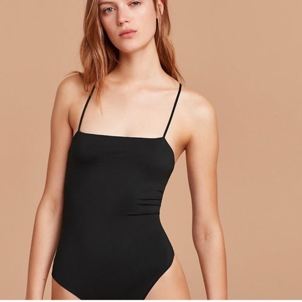 Aritzia Wilfred Naidoo Square Neckline Black Bodysuit Size M (SOLD OUT ONLINE!)